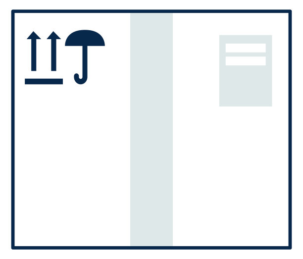 航运箱图标。附有送货标签的纸板包装图片下载