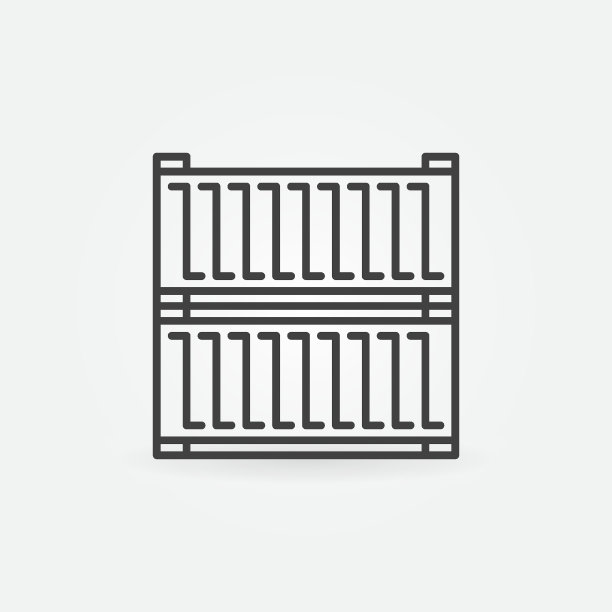 航运集装箱矢量轮廓概念图标图片下载