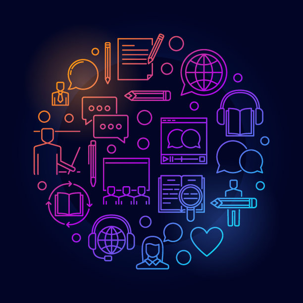 丰富多彩的在线教育宣传插画图片下载