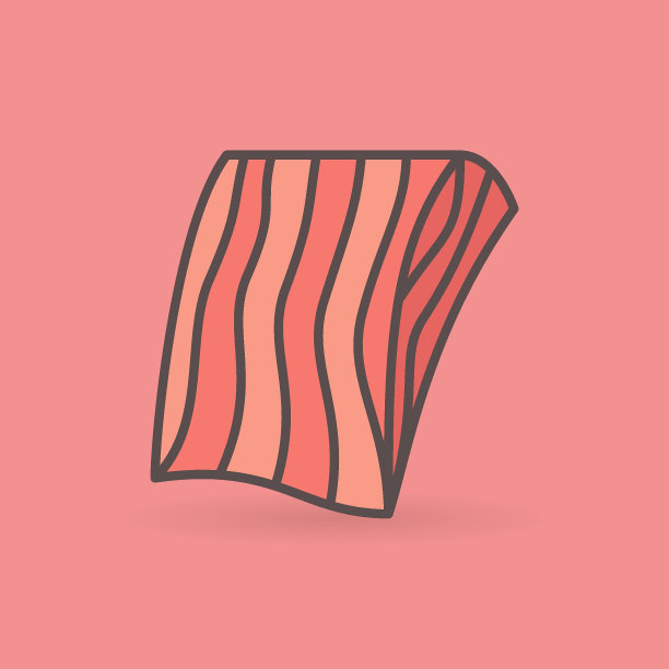 平鲑鱼或鳟鱼片矢量图标在粉红色的背景图片下载