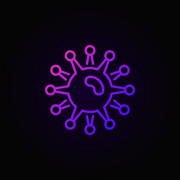 彩色病毒细菌载体图标或符号图片下载