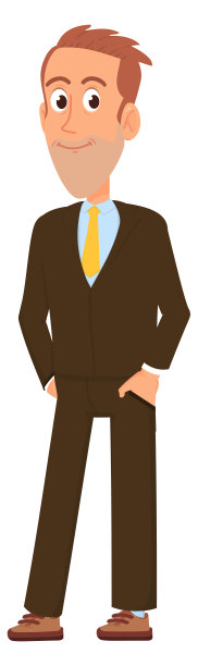 穿着西装微笑的男人。办公室经理。卡通的商人图片下载