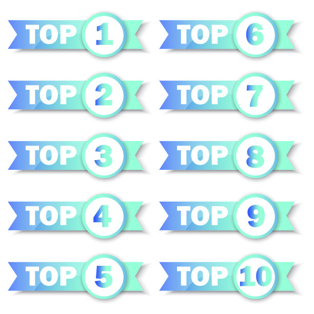 最高评级横幅。圆圈和缎带。销售标签。经营理念。标志模板。矢量插图。股票的形象。图片下载