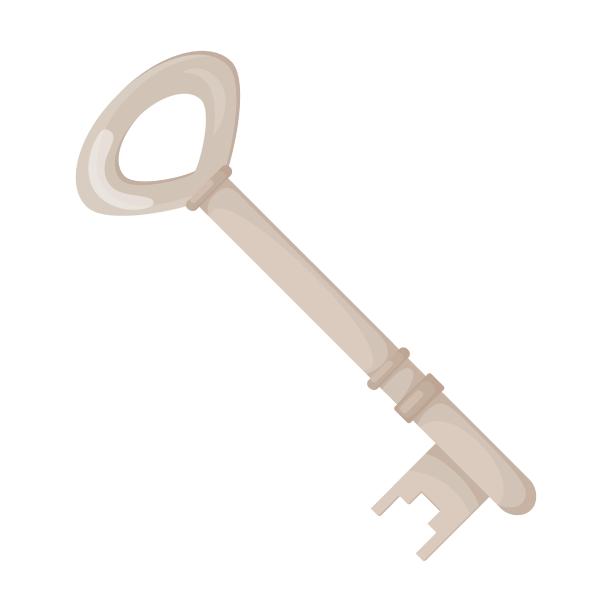 旧银钥匙平面矢量插图。收集隔离在白色背景上的门钥匙。保护，安全，安全图片下载