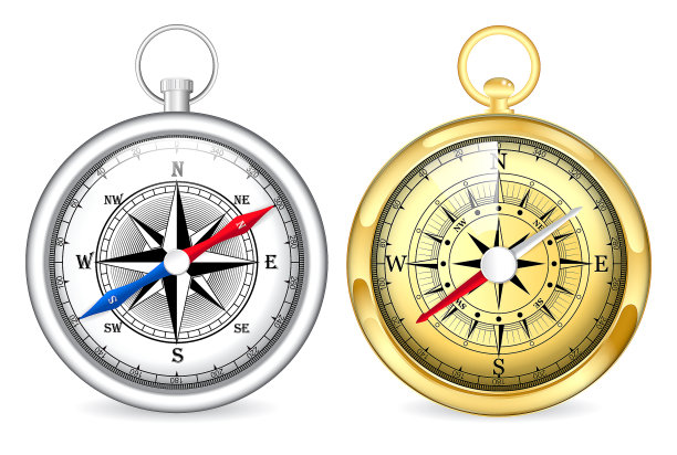 一套风升罗盘海上孤立或航海航海帆符号或地理方向地图。每股收益向量图片下载