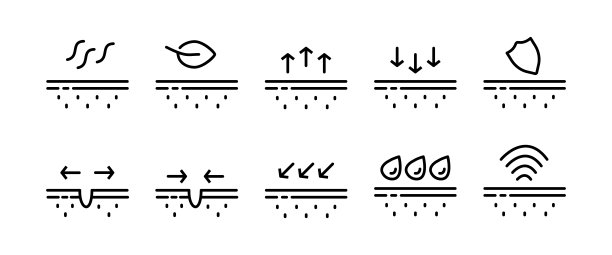 皮肤保护套装图标。保湿，护手霜，面膜，祛痘，杀菌，剃须，保湿。护肤理念。矢量黑色设置图标上的白色背景为业务图片下载