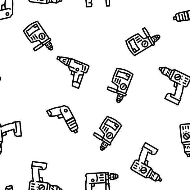 钻孔设备施工矢量无缝模式图片下载