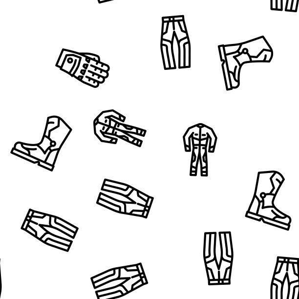 摩托车配件机车矢量无缝花纹图片下载