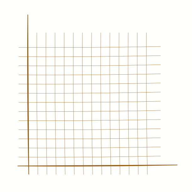 方格纸。数学图形。有x轴和y轴的笛卡尔坐标系。方形背景和彩色线条。几何图案为学校，教育。在透明背景上衬空白图片下载