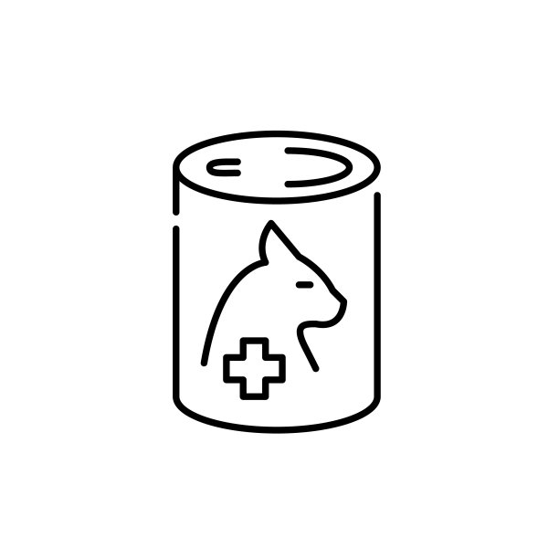 兽医建议专门处方猫粮可以减肥。像素完美，可编辑的笔画图标图片下载