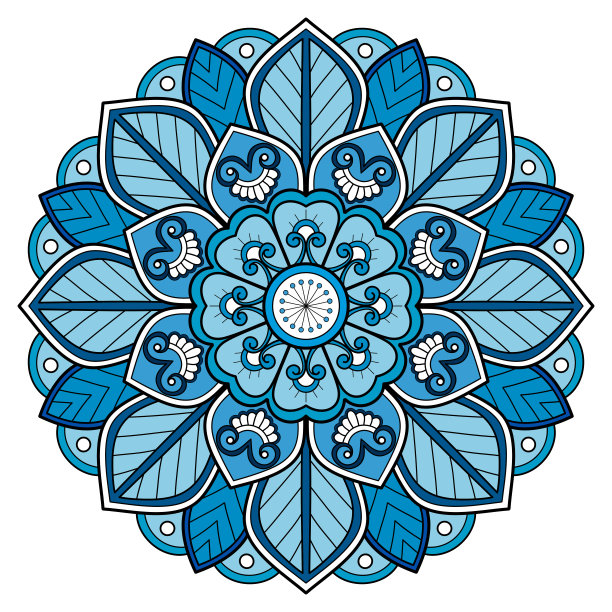 曼荼罗图案用于涂色书。艺术墙纸设计图片下载