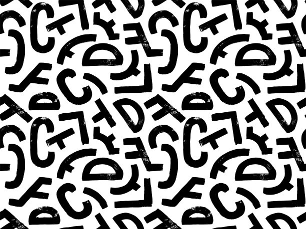 毛笔绘制的几何形状无缝模式。图片下载