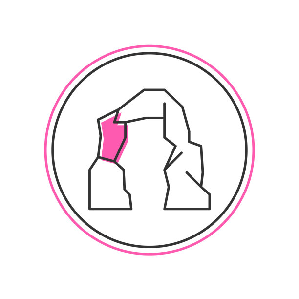 填充轮廓大峡谷图标孤立的白色图片下载