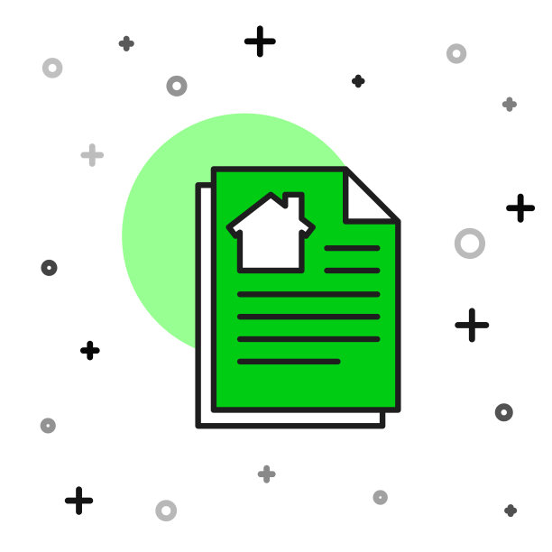 填满轮廓的房屋合同图标孤立上图片下载