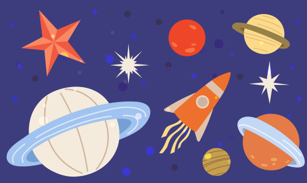 天空景观与火箭和行星宇宙飞船图片下载