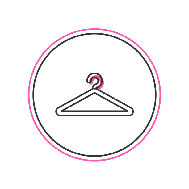 填充轮廓衣架衣柜图标孤立上图片下载