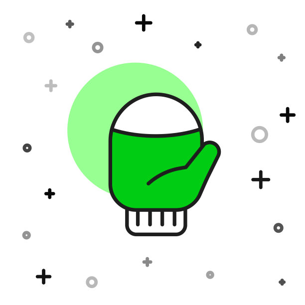 填充轮廓圣诞连指手套图标孤立上图片下载