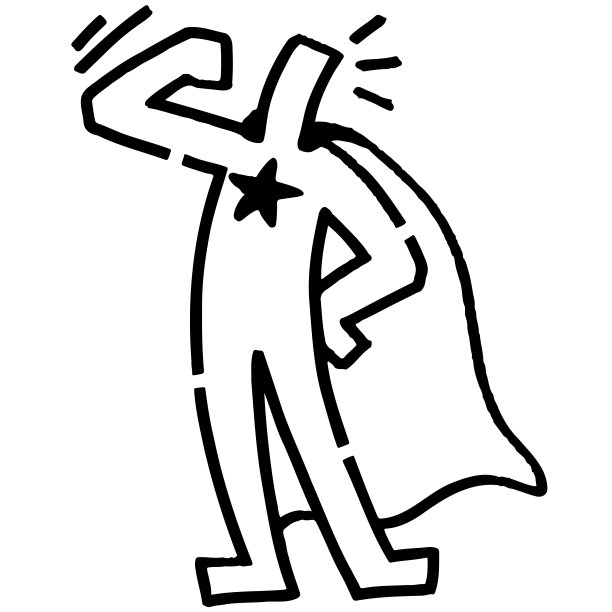 超级英雄简笔画。手绘矢量插图。图片下载