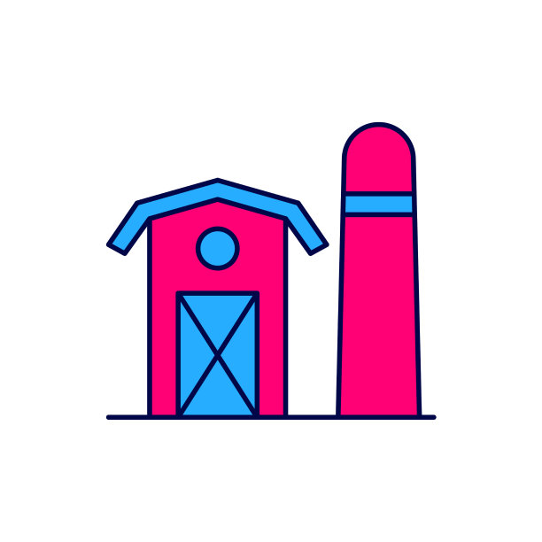 填充轮廓农舍图标孤立在白色上图片下载