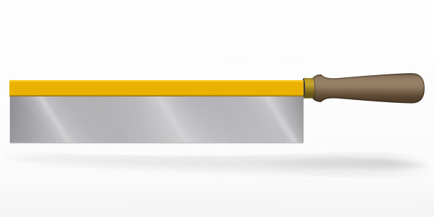 短锯。矢量钢锯孤立插图。手锯木工工具，木材切割设备图片下载