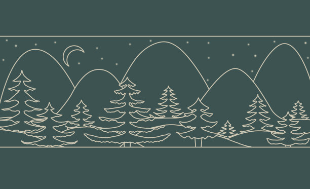 冬夜风景框。图片下载