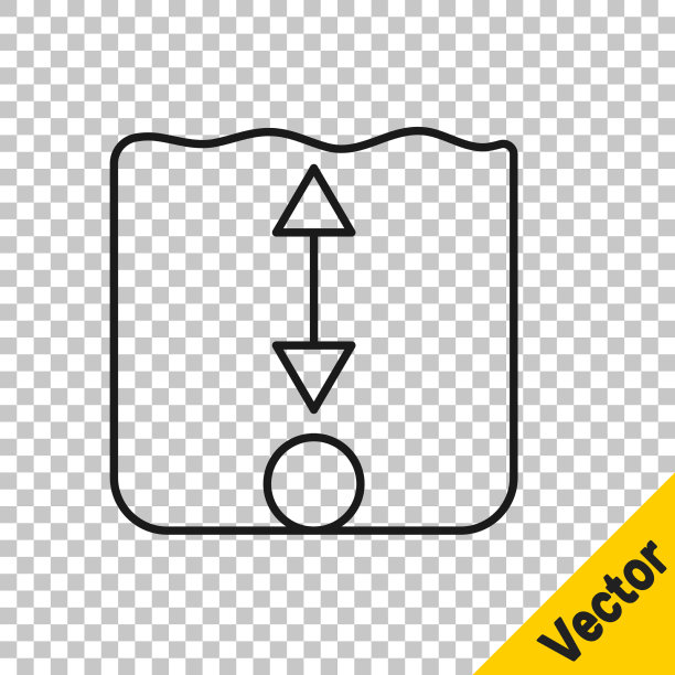 黑色线深度测量图标隔离上图片下载