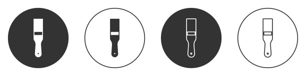 黑色油漆刷图标隔离在白色上图片下载