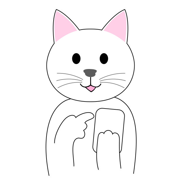 白猫正在使用智能手机图片下载