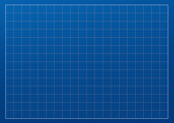 蓝图空模板与垂直和水平的线在蓝色渐变背景上1厘米步长。用于建筑和工程项目的空白方格网格图片下载