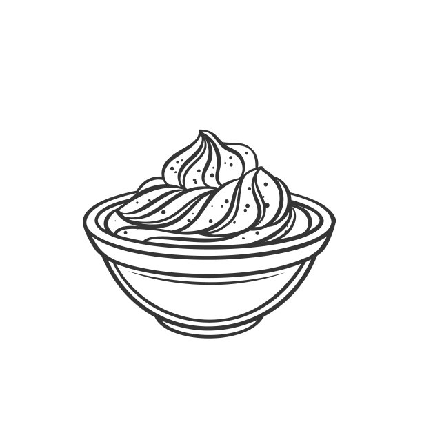 芥末酱在碗轮廓图标图片下载