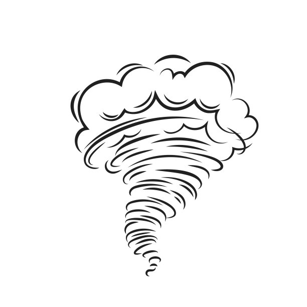 龙卷风线图标，螺旋旋风和飓风图片下载