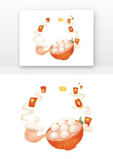 国潮风元宵节喜庆元宵图图片下载