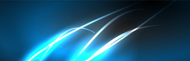 蓝色霓虹灯发光的线条魔力能量空间光图片下载