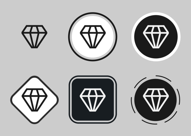 宝石图标，网页图标集，图标集合。简单的图片下载