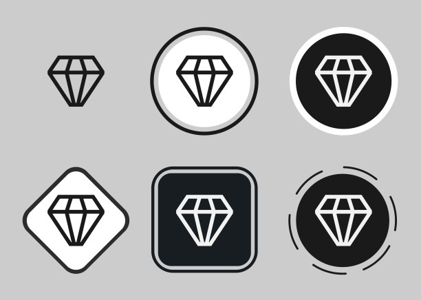 钻石图标，网络图标集，图标集合。简单的图片下载