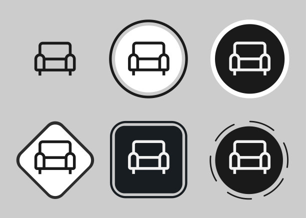 沙发图标，网络图标集，图标集合。简单的图片下载