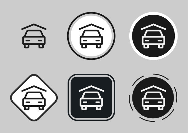 车库图标，网络图标集，图标集合。简单的图片下载