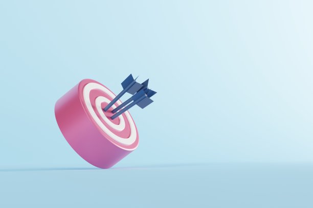 一个红色的靶子，上面有靶子和箭。图片下载