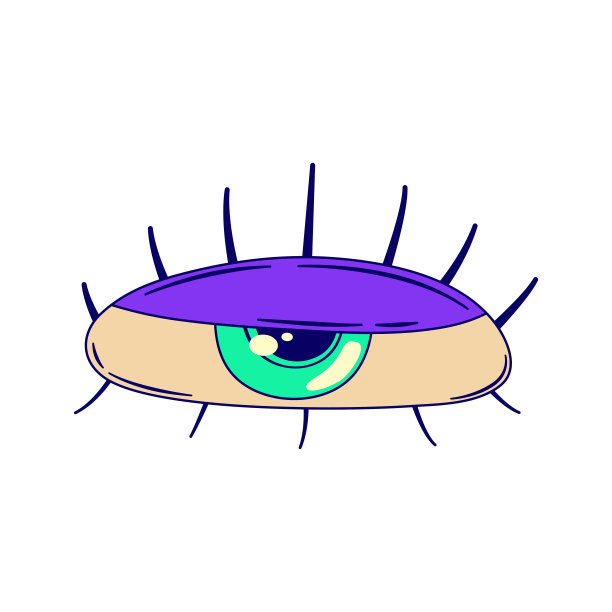 绝妙的复古迷幻眼隔离。复古时髦的魔眼。酸氖嬉皮士向量。迷幻的设计。图片下载