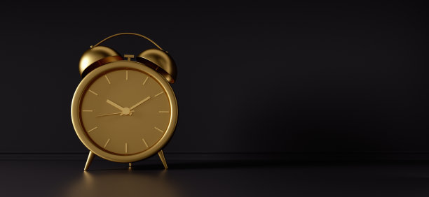 金色复古闹钟图片下载