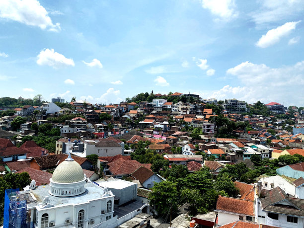 从屋顶俯瞰美丽的城市景色图片下载