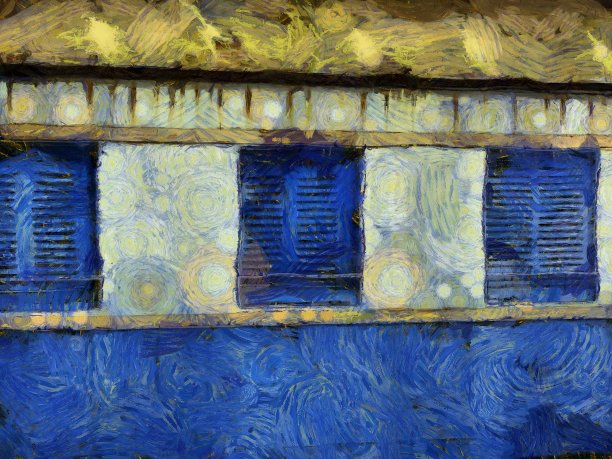 火车站的火车插图创作印象派绘画。图片下载