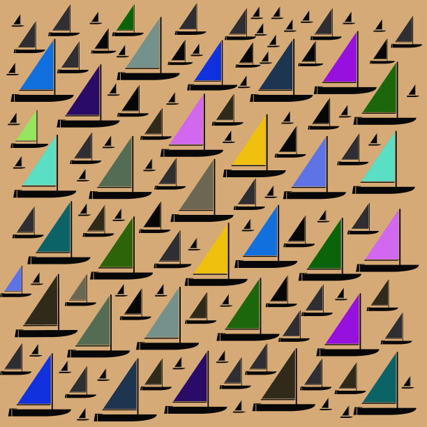 无缝帆船包装纸设计图片下载