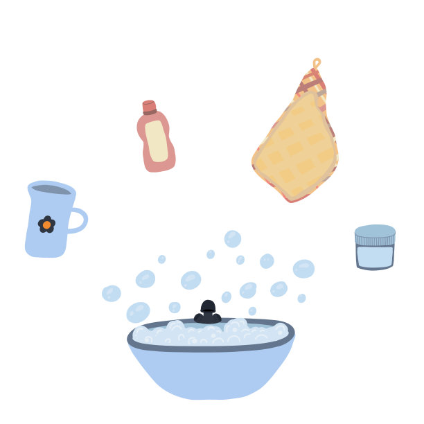 沐浴套手绘隔离元素宝宝护理图片下载