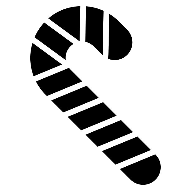 糖果拐杖图标，现代风格的圣诞和新年线图标，孤立的冬季节日符号图片下载