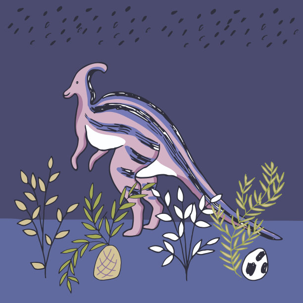 恐龙集合矢量插图集。图片下载