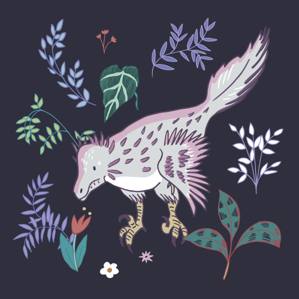 恐龙集合矢量插图集。图片下载