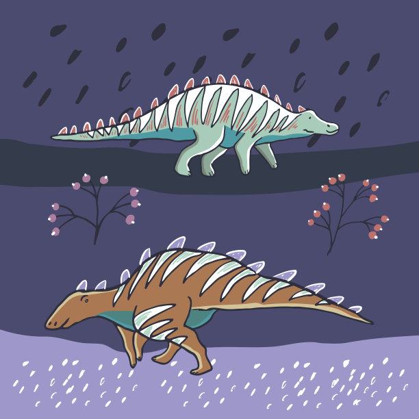 恐龙集合矢量插图集。图片下载