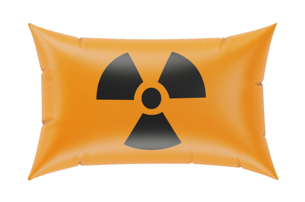 带有辐射标志的枕头。三维渲染图片下载