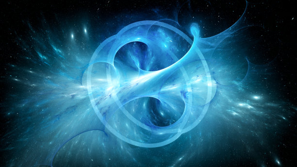 蓝色发光抽象未来空间背景图片下载